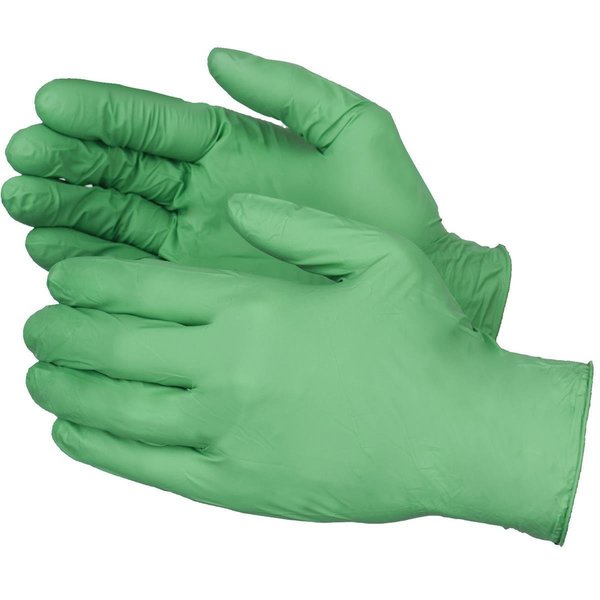 Showa Nitrile Disposable Gloves, 4 mil Palm, Nitrile, Powder-Free, XL, 100 PK, Green 6110PFXL